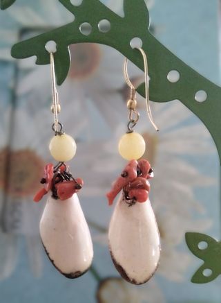 Orecchini conchiglia corallo