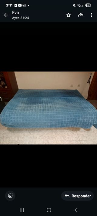 Sofá cama azul - terciopelo