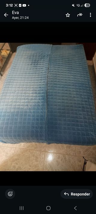 Sofá cama azul - terciopelo