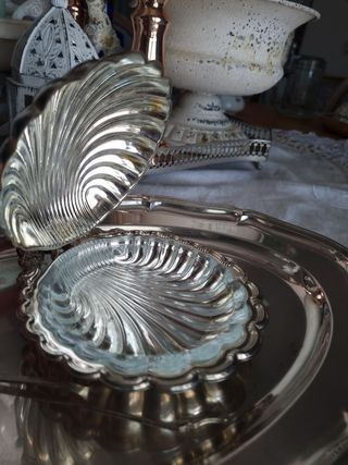 Porta caviale/saliera vintage silver plated 