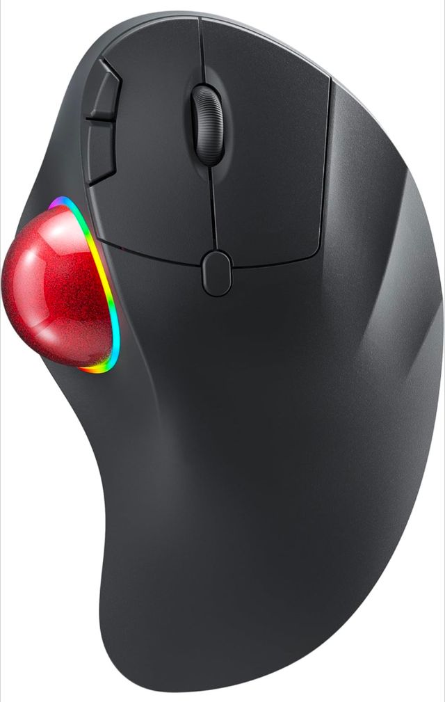 Ratón de bola inalámbrico Ergonomico RGB de pulgar