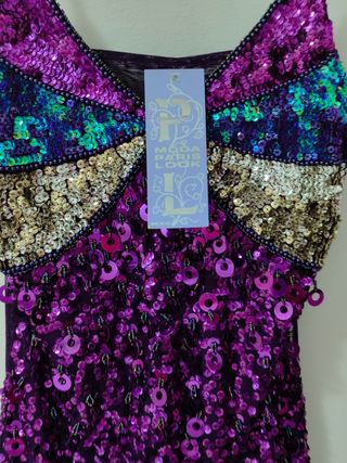 Vestito paillettes multicolor
