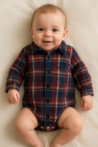 Body Xadrez Bebê - Shein (1-3 meses)