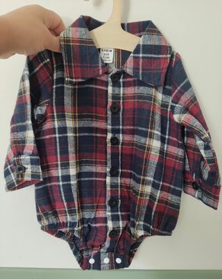 Body Xadrez Bebê - Shein (1-3 meses)