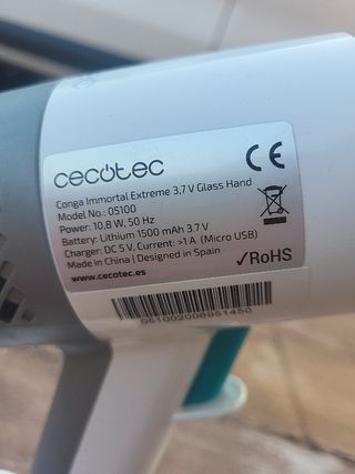 Aspirador Cecotec Conga Immortal limpia cristales 