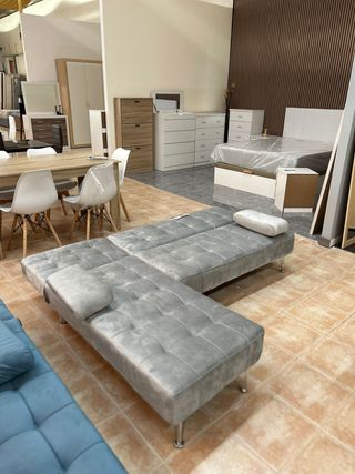 Sofá Cama Gris Chaiselongue - Economico