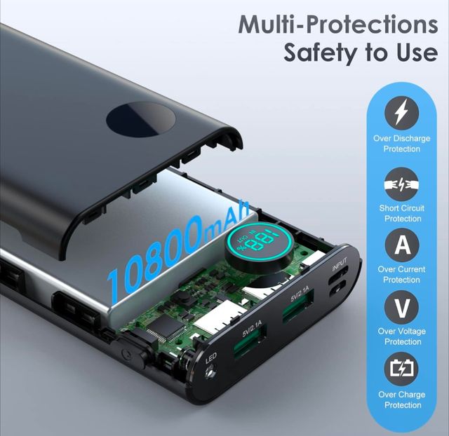 Batería Externa 10800mAh con linterna