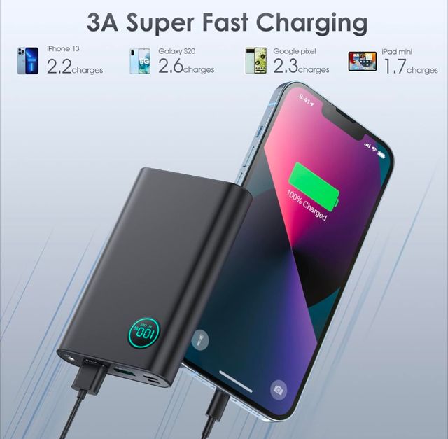 Batería Externa 10800mAh con linterna