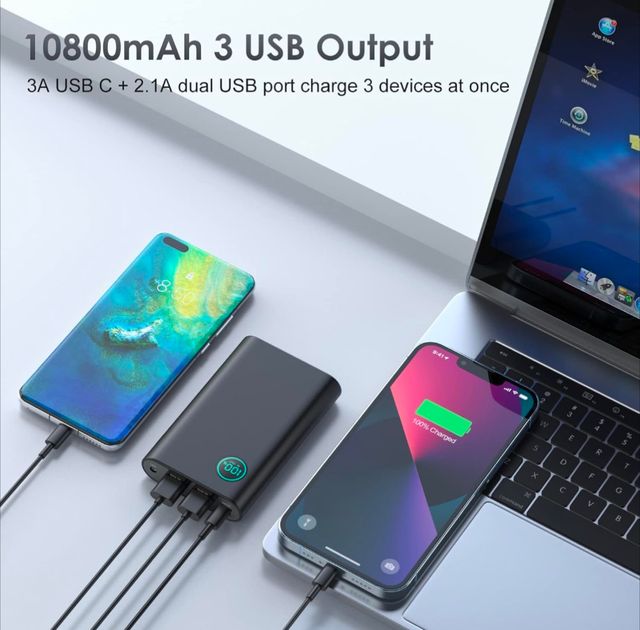 Batería Externa 10800mAh con linterna