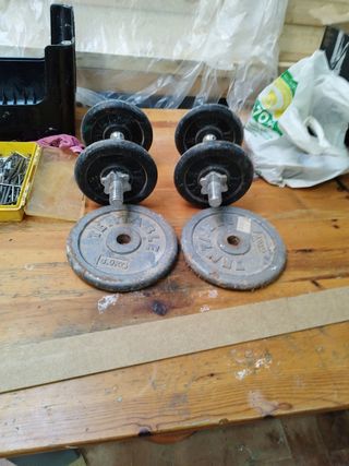 2 mancuernas 8kg - pesas gimnasio