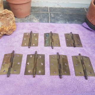 7 Bisagras Bronce Antiguas