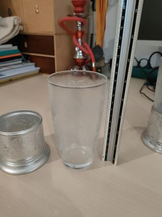 ‼️2 Vasos Té Turcos - Metal & Cristal‼️