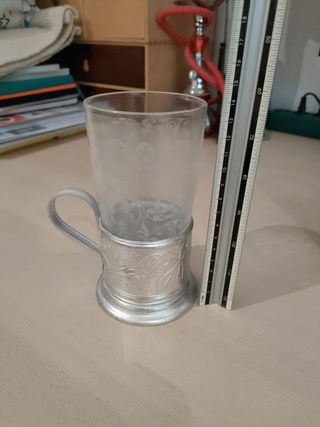 ‼️2 Vasos Té Turcos - Metal & Cristal‼️