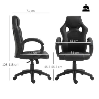 Sedia da Gaming ad Altezza Regolabile, Sedia da Uf
