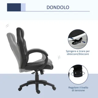 Sedia da Gaming ad Altezza Regolabile, Sedia da Uf