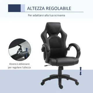 Sedia da Gaming ad Altezza Regolabile, Sedia da Uf
