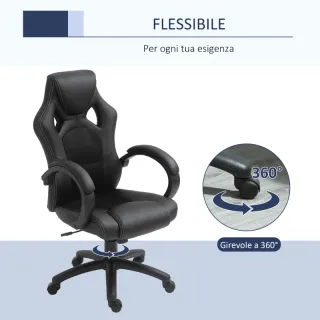 Sedia da Gaming ad Altezza Regolabile, Sedia da Uf