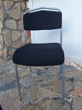 Tres sillas oficina - negro, plata