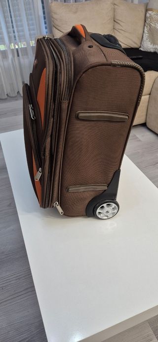 Maleta viaje marrón-naranja