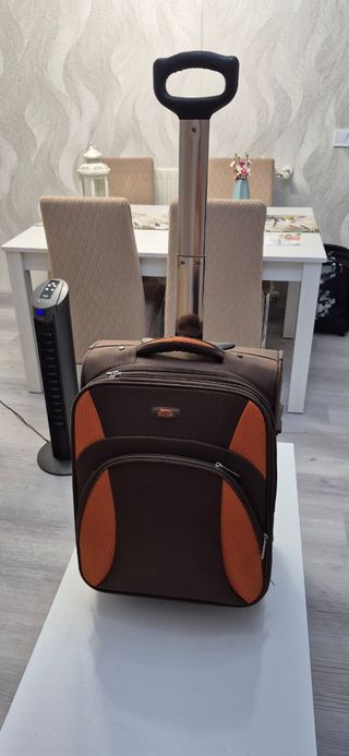 Maleta viaje marrón-naranja