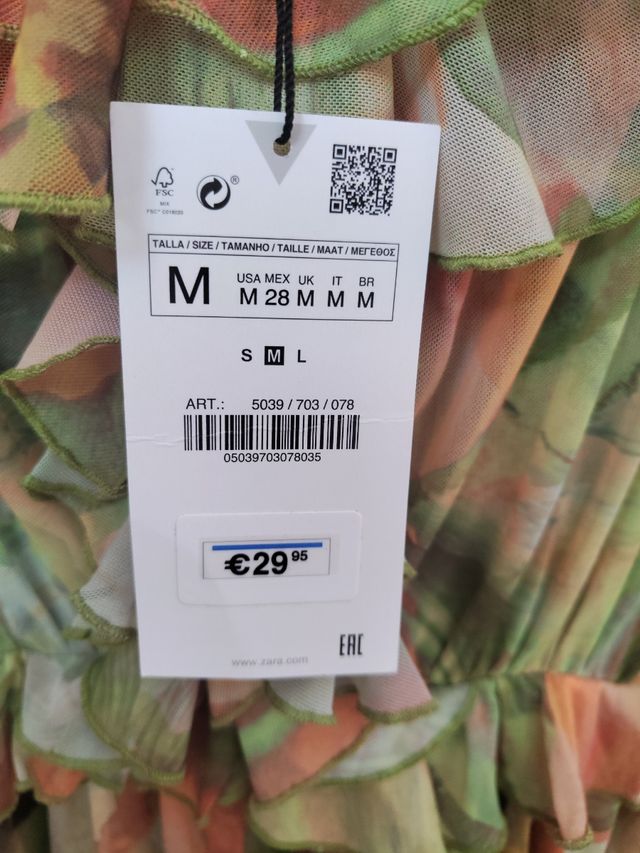 Vestido Zara estampado - multicolor