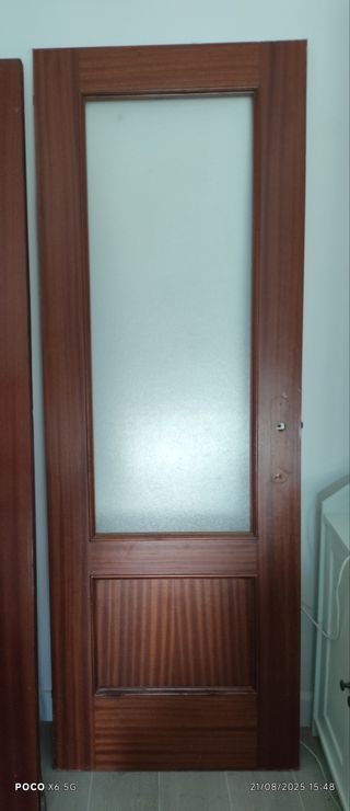 Puerta madera cristal - 1 ud.