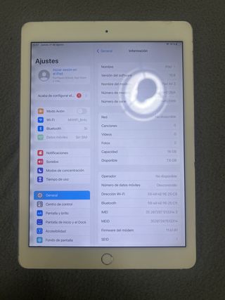 iPad Air 2 16GB. Gsm- Pantalla dañada