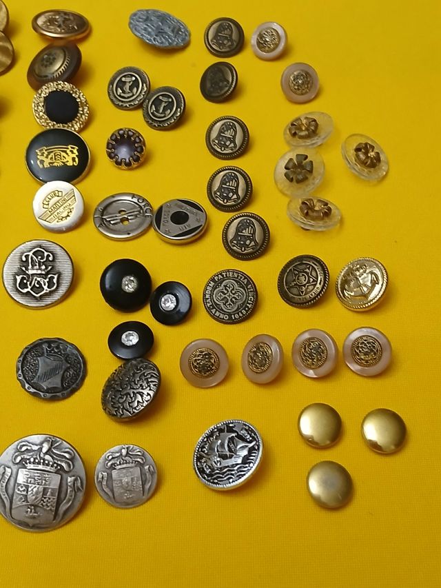 60 Bottoni Vintage Metallici