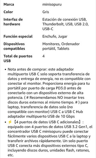 Adaptador Minisopuru USB-C 10Gb