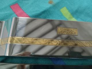 Vassoio Inox 18/10 e oro zecchino 24k NUOVO