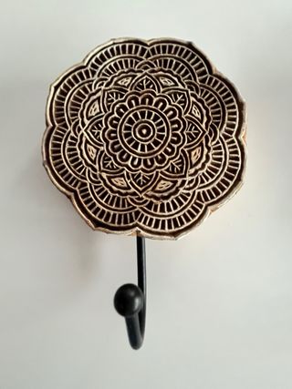 4 Colgadores Pared - Madera y Metal