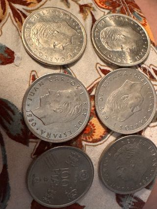 6 Monedas 100 Pesetas España