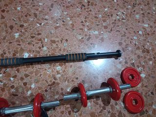 Pack fitness: Barra dominadas + mancuernas+lastre