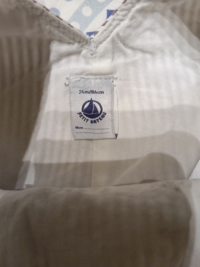 Peto Petit Bateau rayas marrón