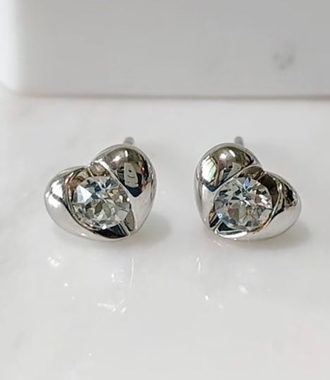 Pendientes ORO BLANCO CORAZÓN