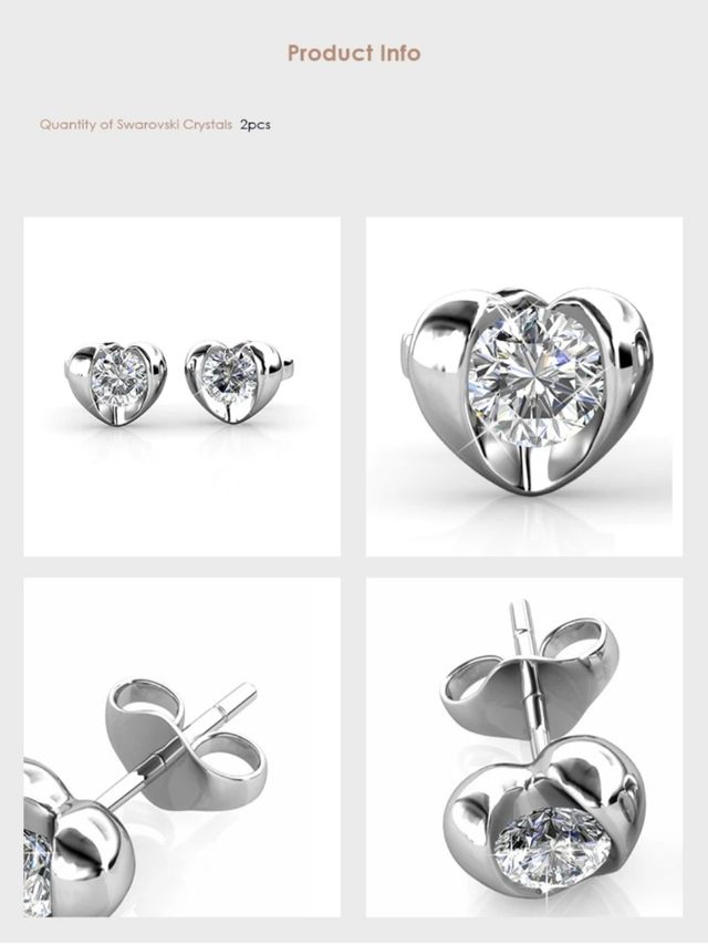 Pendientes ORO BLANCO CORAZÓN