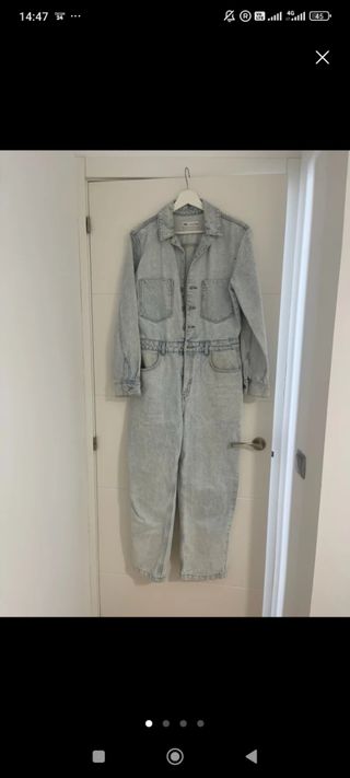   Mono vaquero Zara azul usado una vez completo