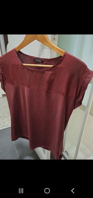 Camiseta Massimo Dutti rojo/granate