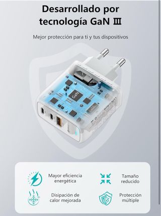 Cargador AVUMDA GaN 70W - 3 puertos