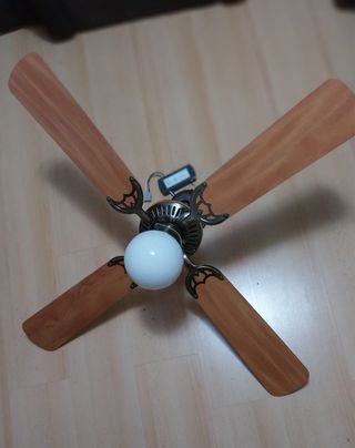 Ventilador techo madera - Lámpara