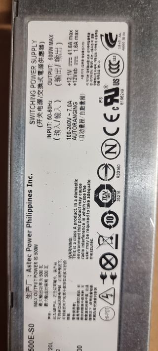 4 Fuentes alimentación DELL A500E-S0 500W