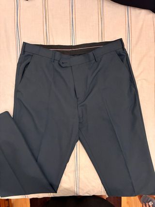 Pantalón traje azul hombre