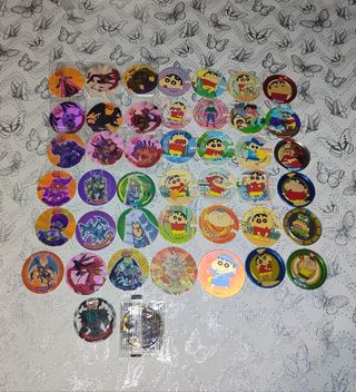 44 Tazos Shin Chan y Yu-Gi-Oh