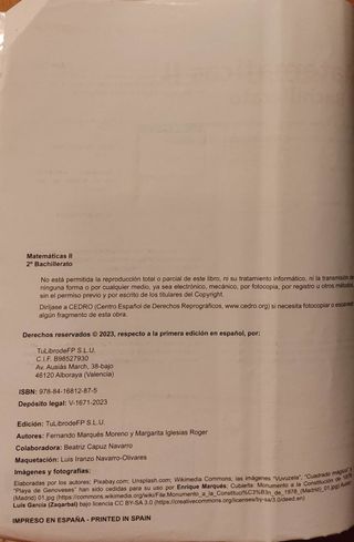 Matemáticas II 
2° Bachillerato 