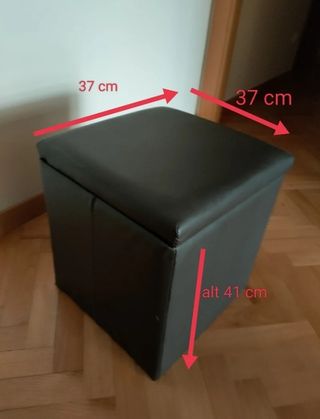 Mesa auxiliar con taburete - Blanco y marrón