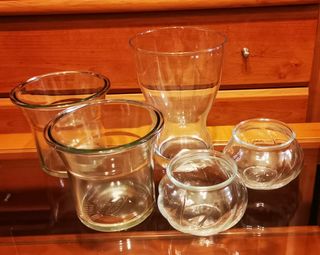 3 Jarrones/portavelas Ikea de cristal transparente