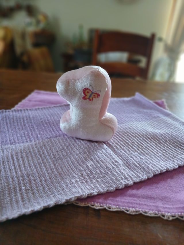 Peluche numero 1 rosa