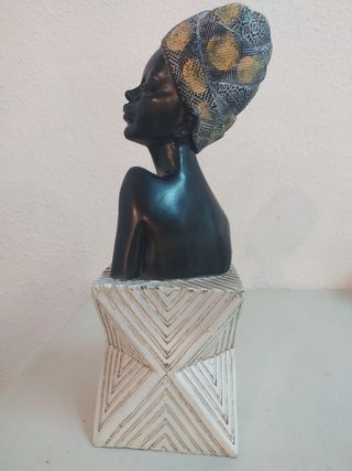 Figura decorativa mujer africana 10x10x30 cm