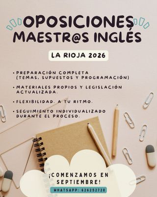 Preparadora Oposiciones Maestr@s Inglés La Rioja