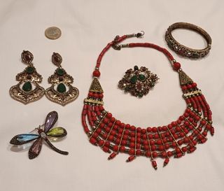 Joyas vintage: Pendientes y broche